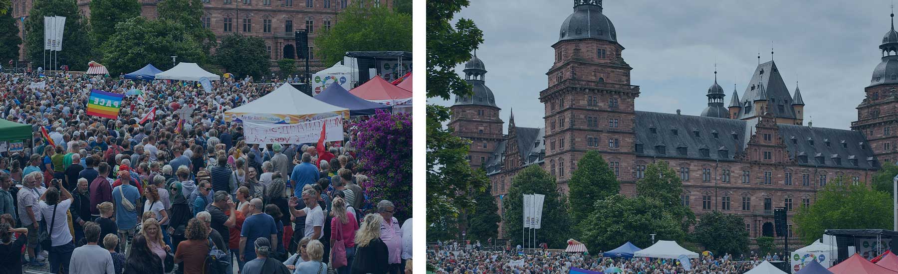 Aschaffenburg ist bunt: Zusammenkunft auf den Schlossplatz in Aschaffenburg